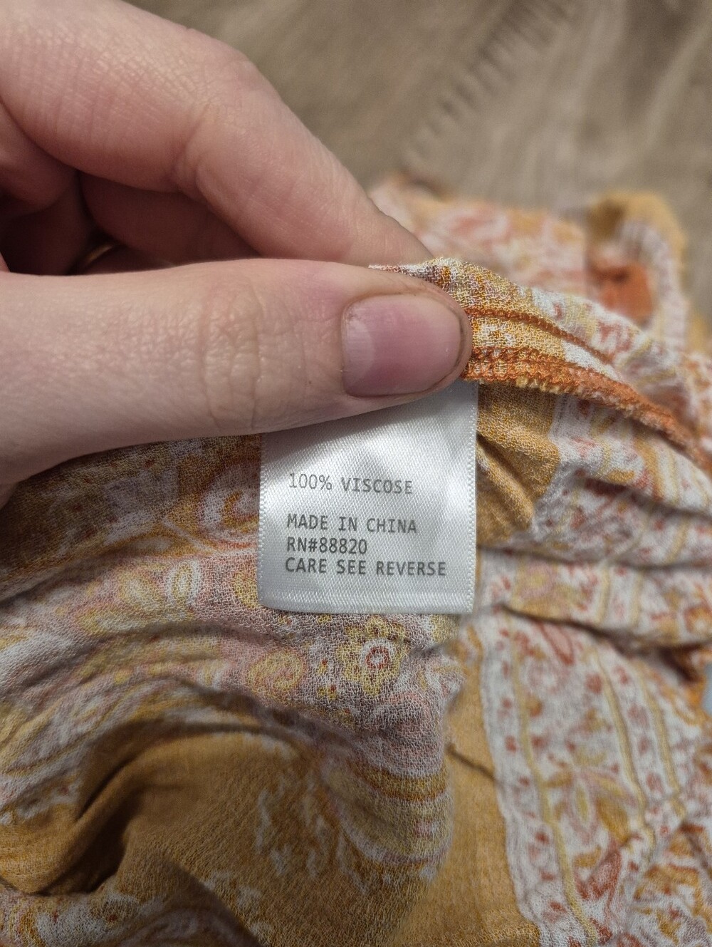 Cynthia Rowley Women's Boho Floral Paisleu Orange Viscose Midi Skirt Size Small - Picture 6 of 6